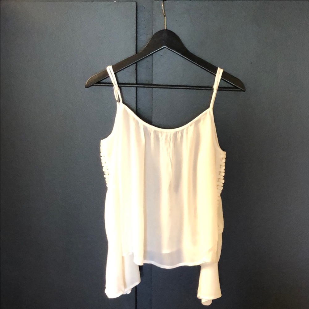 White top with bell sleeves